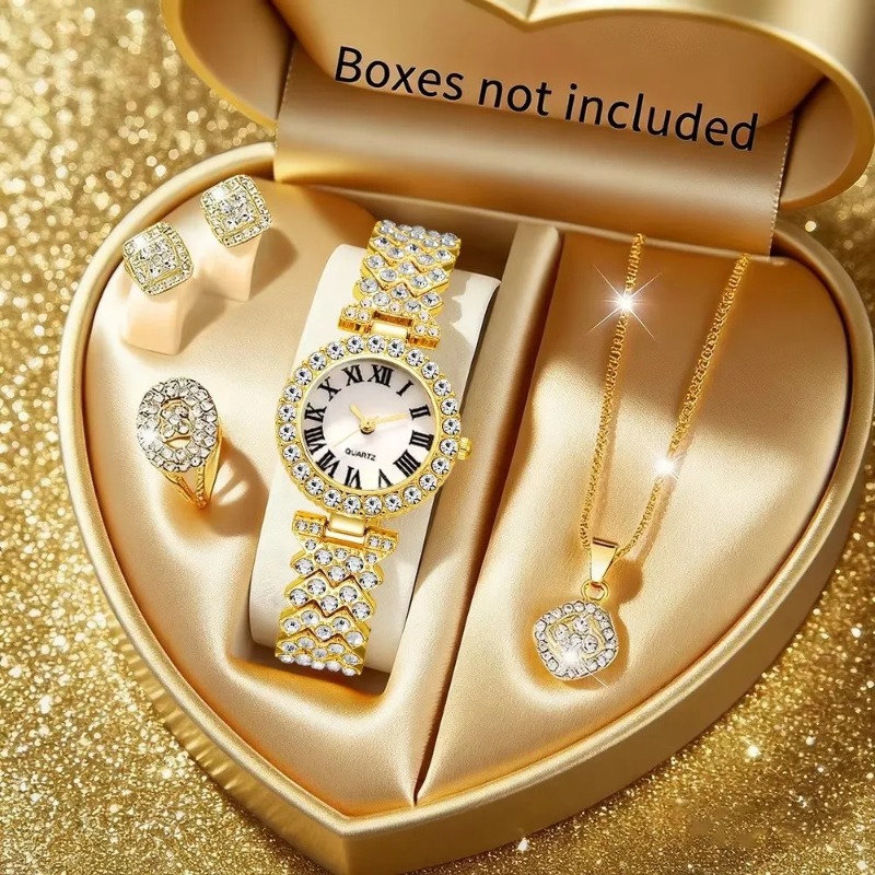 Jewelry Watches Luxury - 5PCS 럭셔리 라인스톤 여성용 시계 쥬얼리