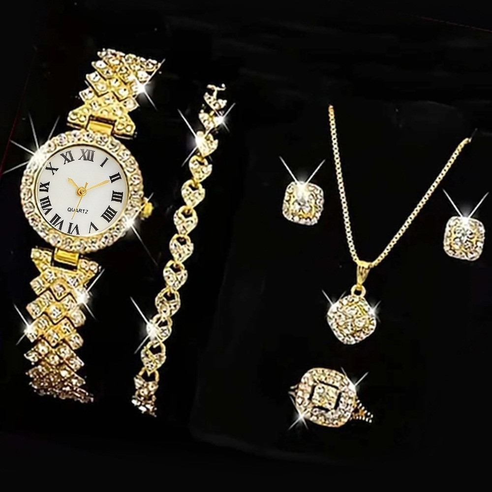 Jewelry Watches Luxury - 6개/세트 럭셔리 라인스톤 여성용 시계 패션