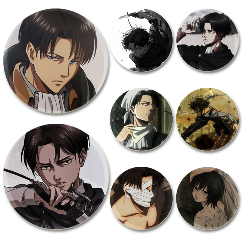 Levi Jewelry & Watches Inc - 58mm Levi Ackerman 애니메이션 캐릭터 배지