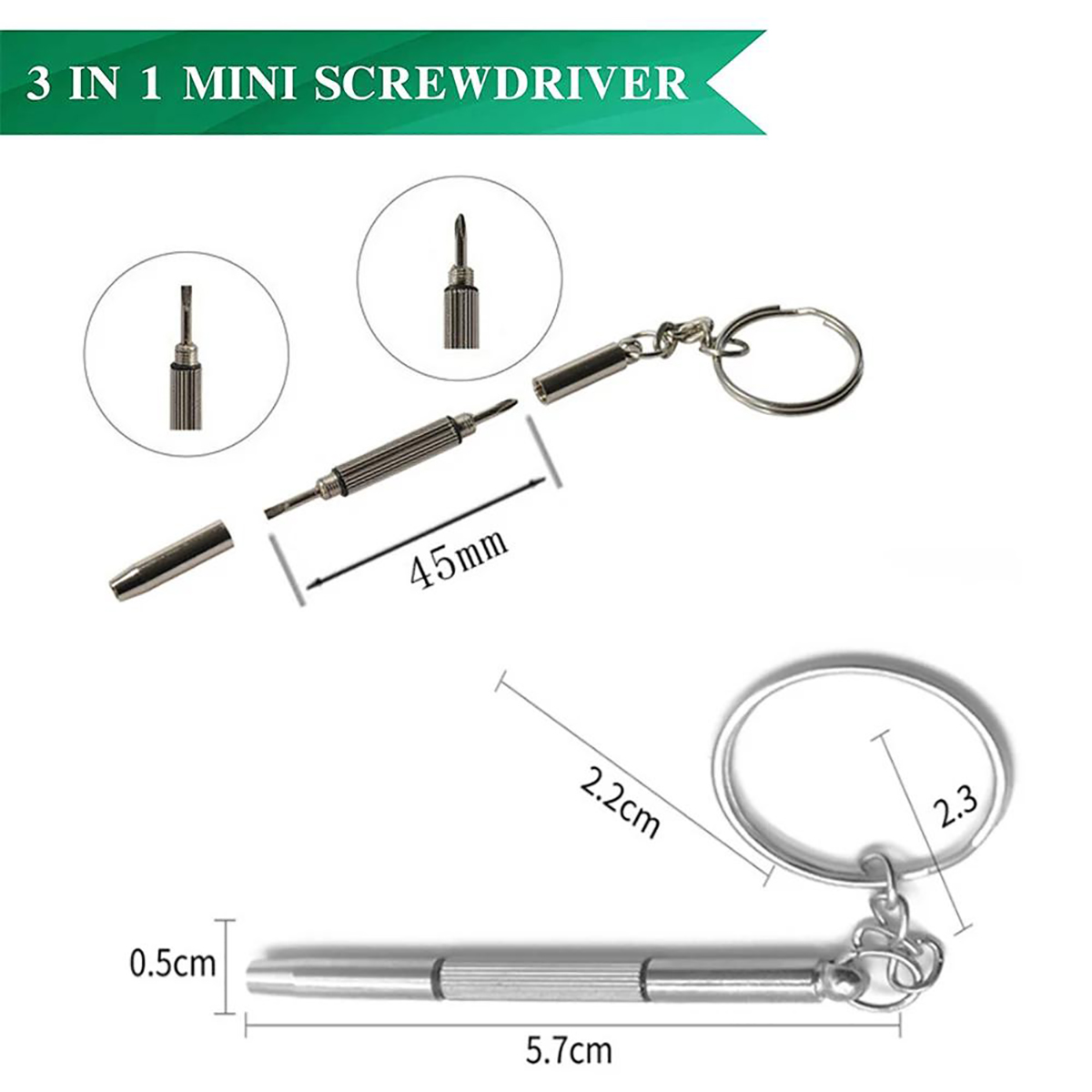 1/2PCS 정밀 3 in 1 스크루드라이버 미니 휴대 - Jewelry Repair & Watches Photos 리뷰 및 가격