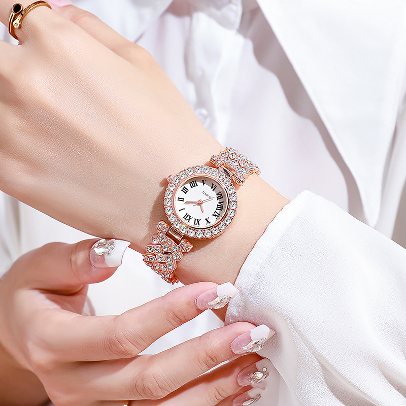 5PCS 럭셔리 라인스톤 여성용 시계 쥬얼리 세트 로마 - Jewelry Watches Luxury 리뷰 및 가격