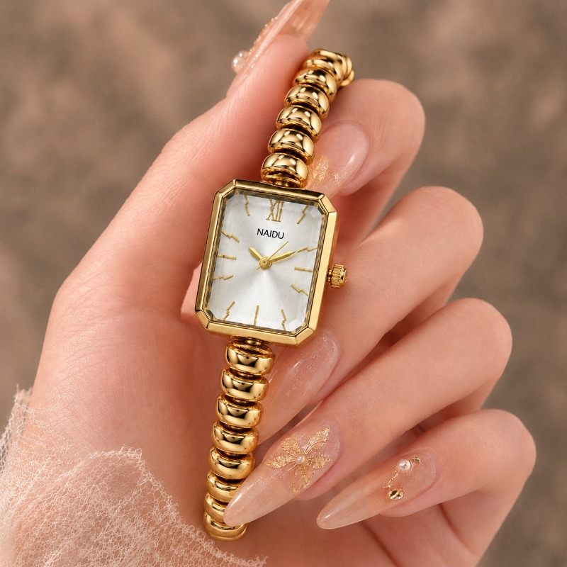 NAIDU 여성용 골드 시계 미니 직사각형 고급 여성  - Jewelry Watches Luxury 리뷰 및 가격