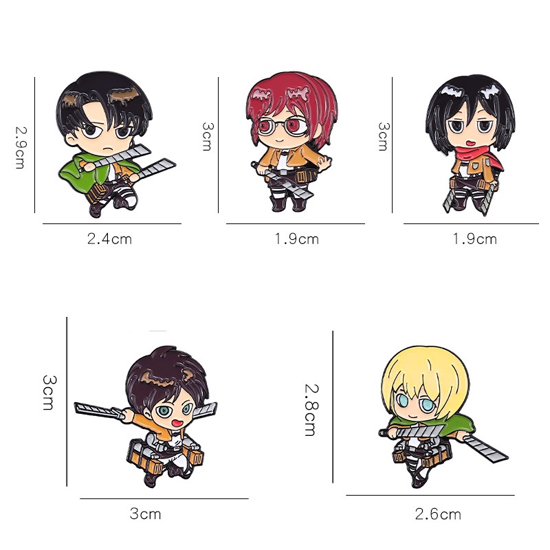 Eren Chibi 에나멜 핀 맞춤형 Mikasa Ar - Levi Jewelry & Watches Inc 리뷰 및 가격