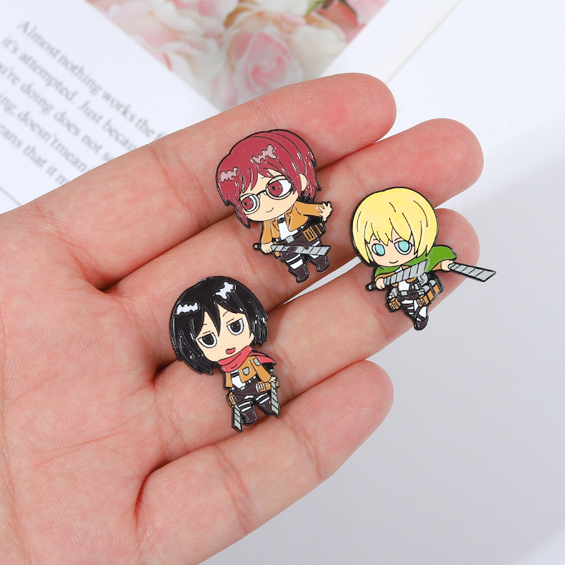 Eren Chibi 에나멜 핀 맞춤형 Mikasa Ar - Levi Jewelry & Watches Inc 리뷰 및 가격