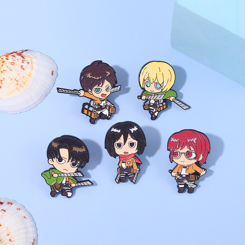 Eren Chibi 에나멜 핀 맞춤형 Mikasa Ar - Levi Jewelry & Watches Inc 리뷰 및 가격
