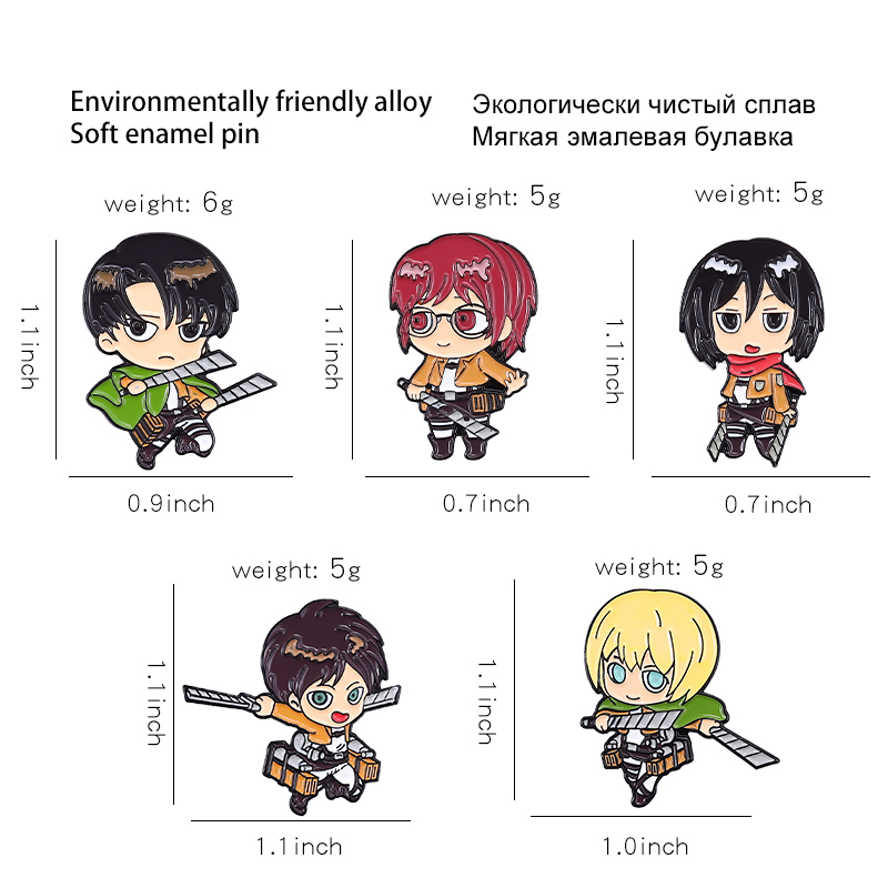 Chibi 에나멜 핀 맞춤형 Eren Mikasa Ar - Levi Jewelry & Watches Inc 리뷰 및 가격