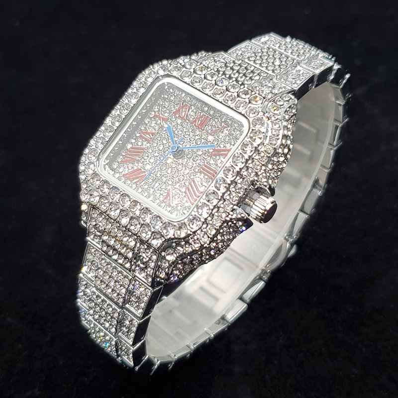 여성을위한 럭셔리 다이아몬드 시계 패션 실버 아이스 아 - Jewelry Watches Luxury 리뷰 및 가격