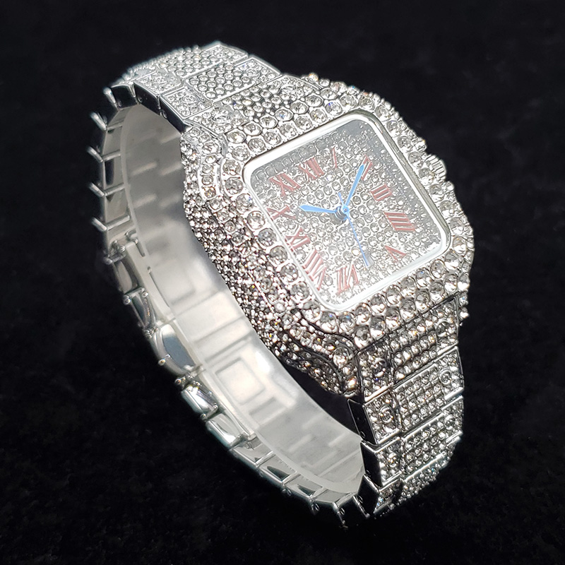 여성을위한 럭셔리 다이아몬드 시계 패션 실버 아이스 아 - Jewelry Watches Luxury 리뷰 및 가격